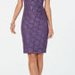 Vestido tubinho com recorte de renda e lantejoulas feminino conectado, roxo, tamanho 8