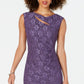 Vestido tubinho com recorte de renda e lantejoulas feminino conectado, roxo, tamanho 8