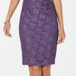 Vestido tubinho com recorte de renda e lantejoulas feminino conectado, roxo, tamanho 8
