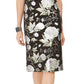 Vestido tubinho feminino com estampa floral metálica e manga curta, preto, tamanho 16, da Connected