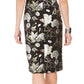 Vestido tubinho feminino com estampa floral metálica e manga curta, preto, tamanho 16, da Connected