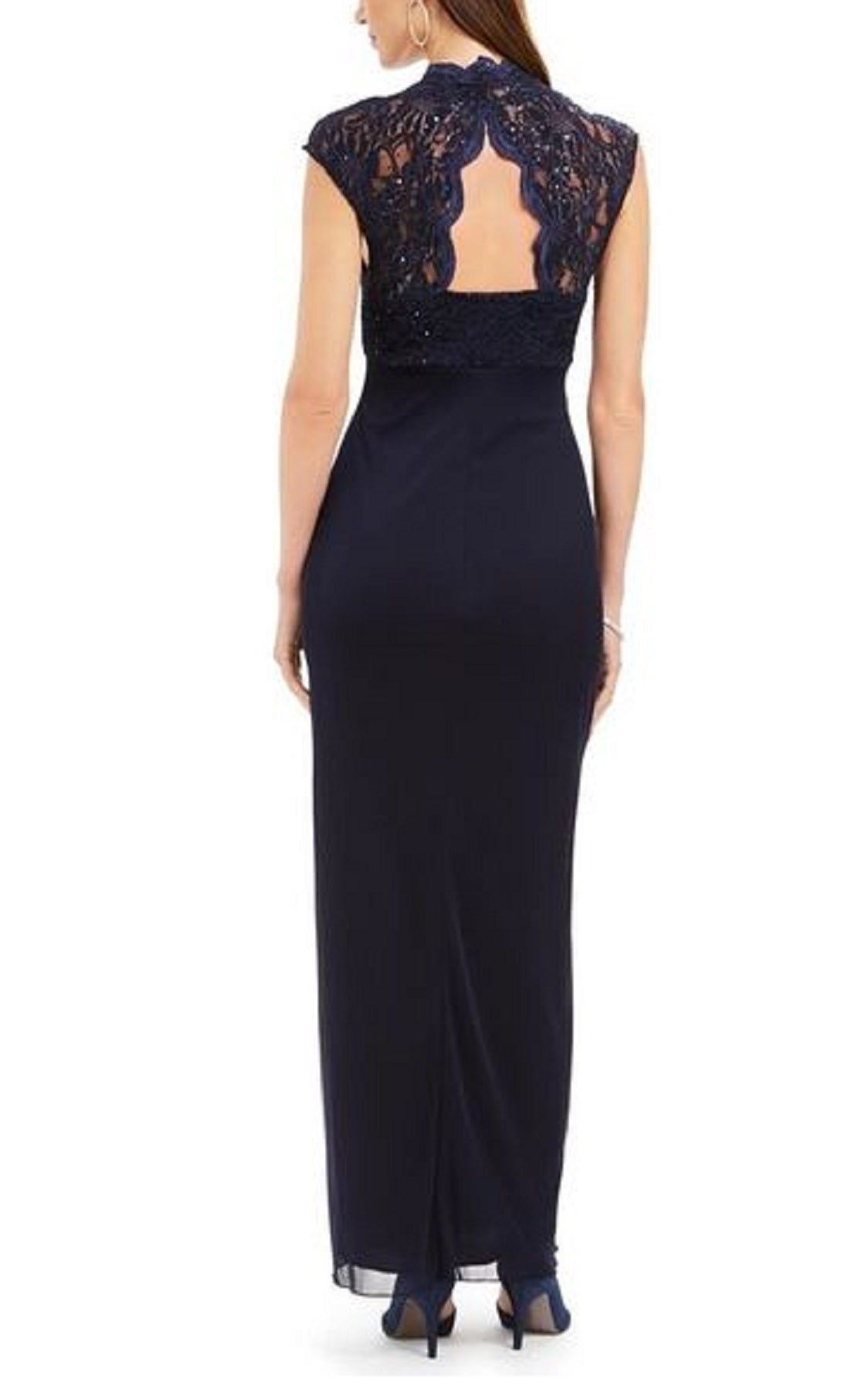 Vestido de renda feminino Connected, azul, tamanho 12