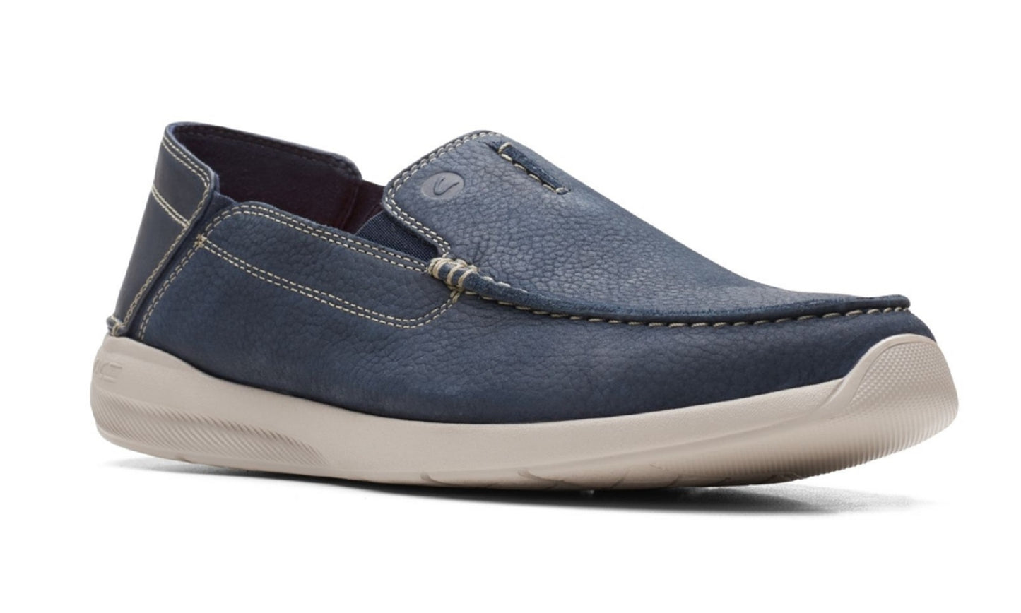 Clarks Gorwin Step Slip On Loafer Masculino Azul Tamanho 11 M