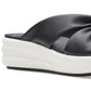 Sandálias femininas Clarks Cloudsteppers Drift Ave Slip On Wedge, pretas, tamanho 8 M
