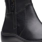 Botas femininas Clarks Cora Grace com zíper, pretas, tamanho 6 M