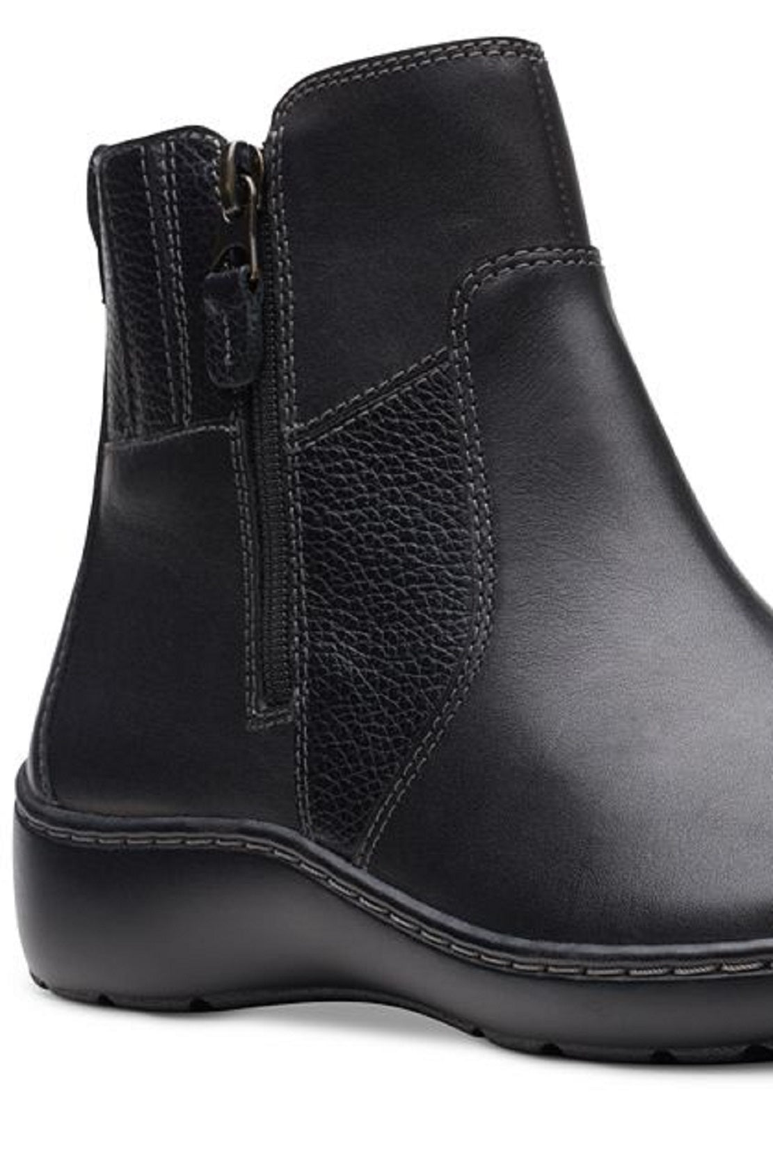 Botas femininas Clarks Cora Grace com zíper, pretas, tamanho 6 M