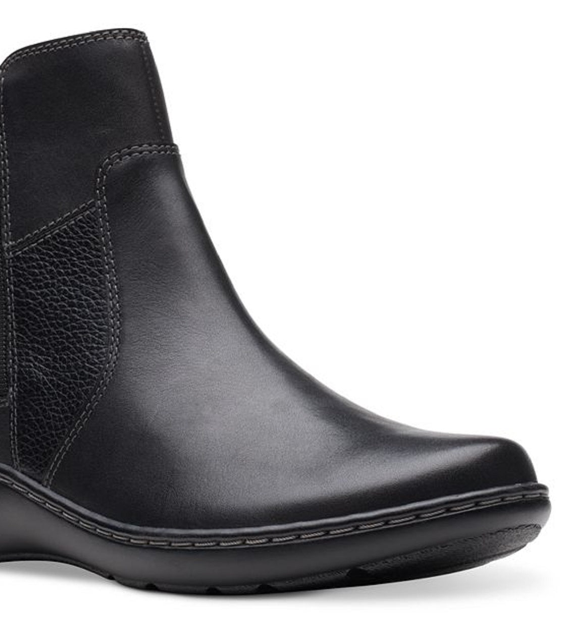 Botas femininas Clarks Cora Grace com zíper, pretas, tamanho 6 M
