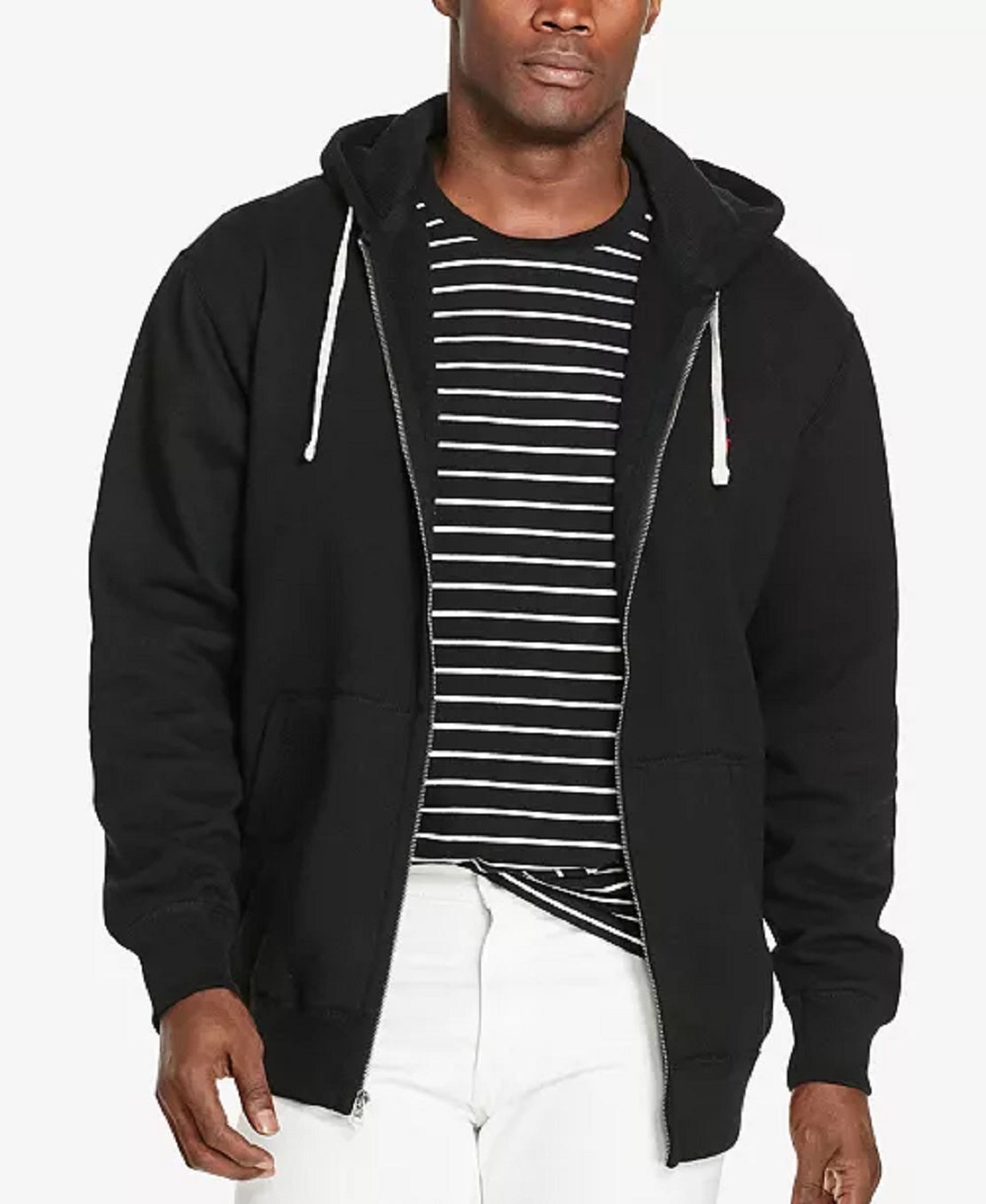 Polo Ralph Lauren Masculino Classic Fleece com capuz e zíper completo, preto, tamanho 3XB