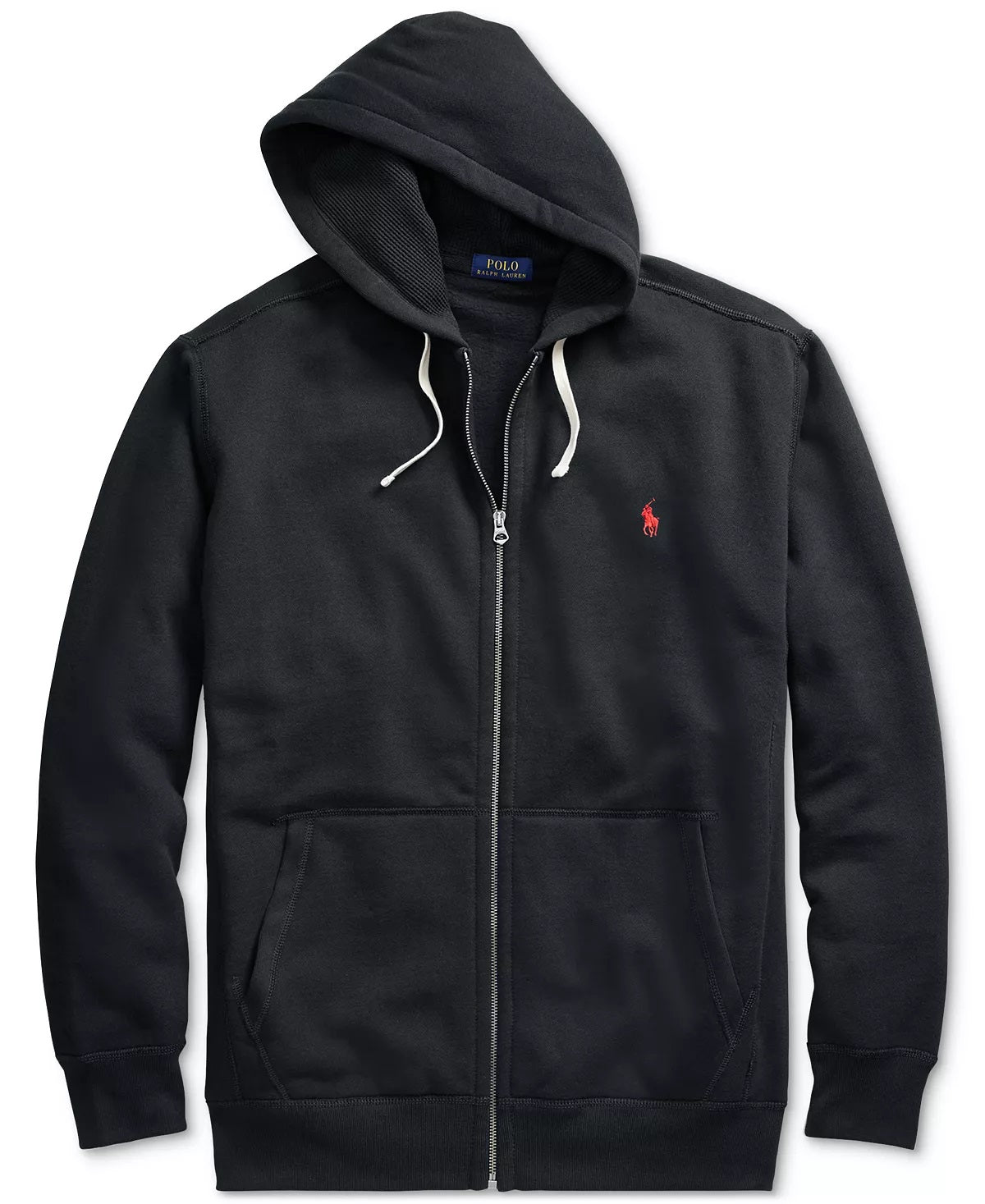 Polo Ralph Lauren Masculino Classic Fleece com capuz e zíper completo, preto, tamanho 3XB
