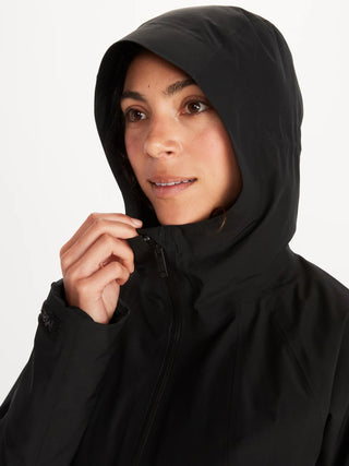 Jaqueta Gore-Tex com Capuz Solaris Feminina Marmot Preta Tamanho Médio