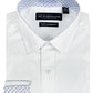 Camisa social masculina Nick Graham Modern Fit Contrastada, branca, tamanho 17 x 36 x 37