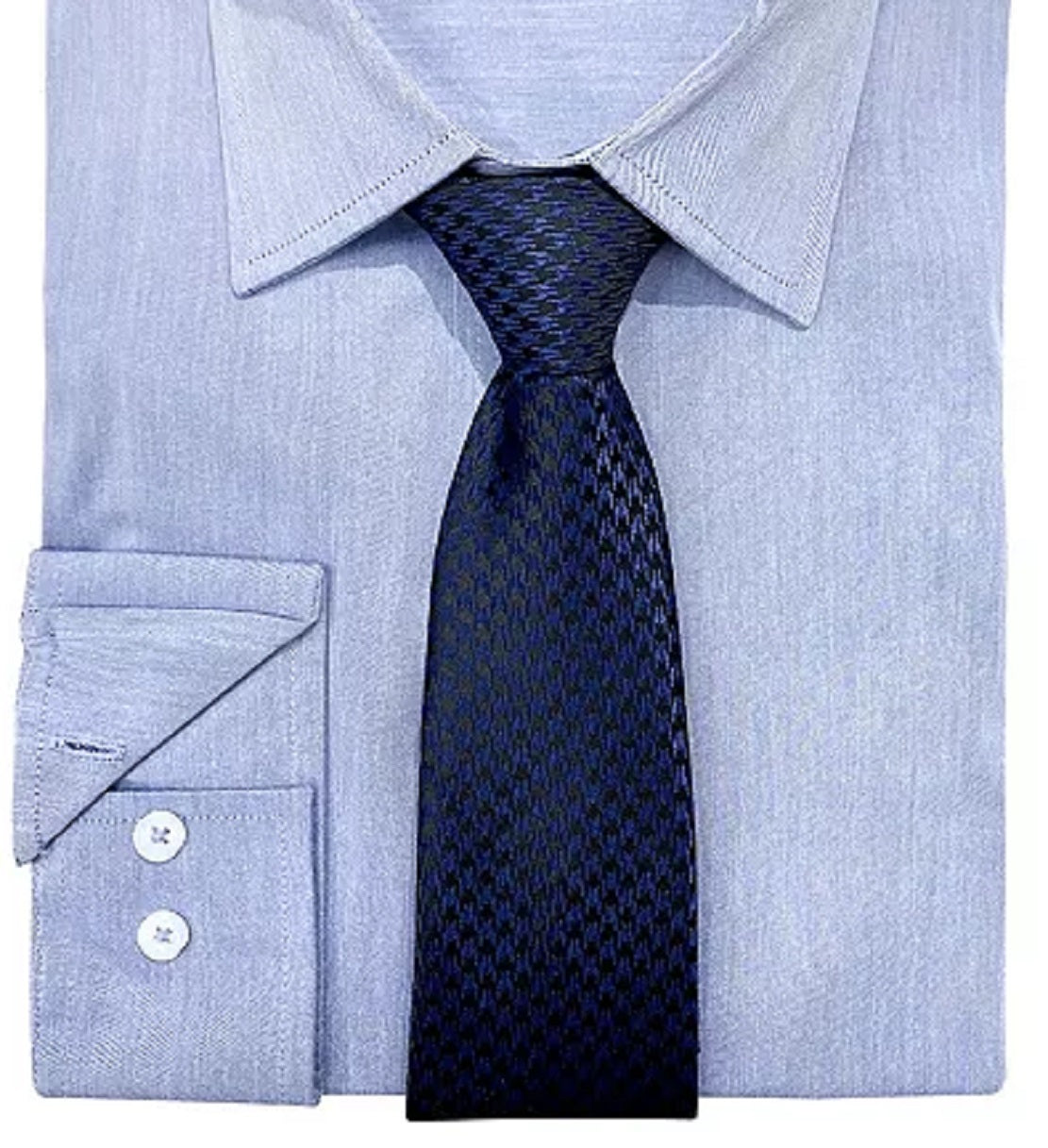 Conjunto de camisa social e gravata Nick Graham Slim Fit Chambray Masculino Azul Tamanho P