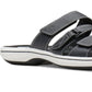 Sandálias femininas Clarks Cloudsteppers Brinkley Coast Slide, pretas, tamanho 10 M