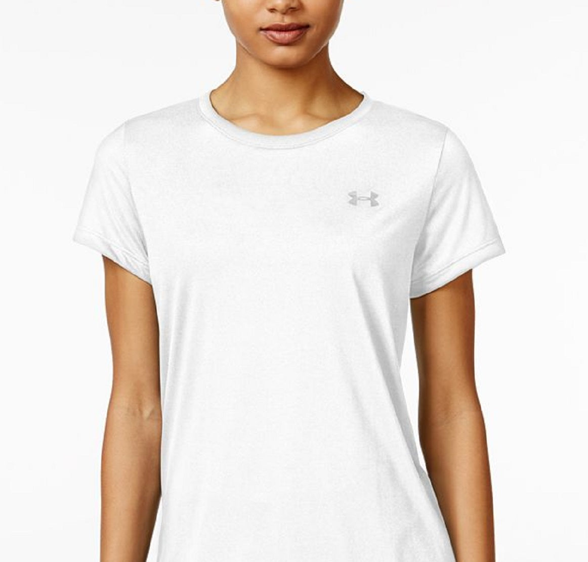 Camiseta Tech Crew Neck Feminina Under Armour Branca Tamanho Médio