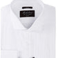 Camisa smoking masculina Michelsons Of London Slim Fit com babador elástico e punho francês, tamanho branco, 16x32x33
