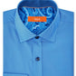 Camisa social masculina Tallia listrada, elástica, slim fit, azul, tamanho 15,5 x 32-33