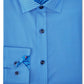 Camisa social masculina Tallia listrada, elástica, slim fit, azul, tamanho 15,5 x 32-33