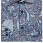 Camisa social masculina Tallia Slim Fit, sem passar a ferro, com estampa paisley elástica, tamanho pequeno, azul