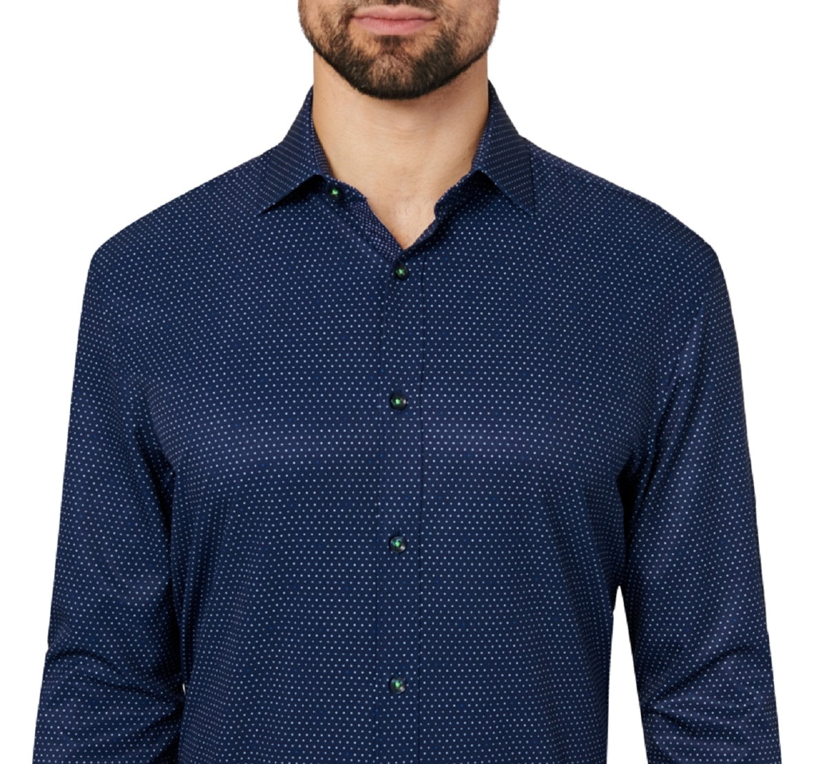 Camisa social masculina com estampa elástica e sem ferro, tamanho extragrande, da Society Of Threads, tamanho slim fit, azul