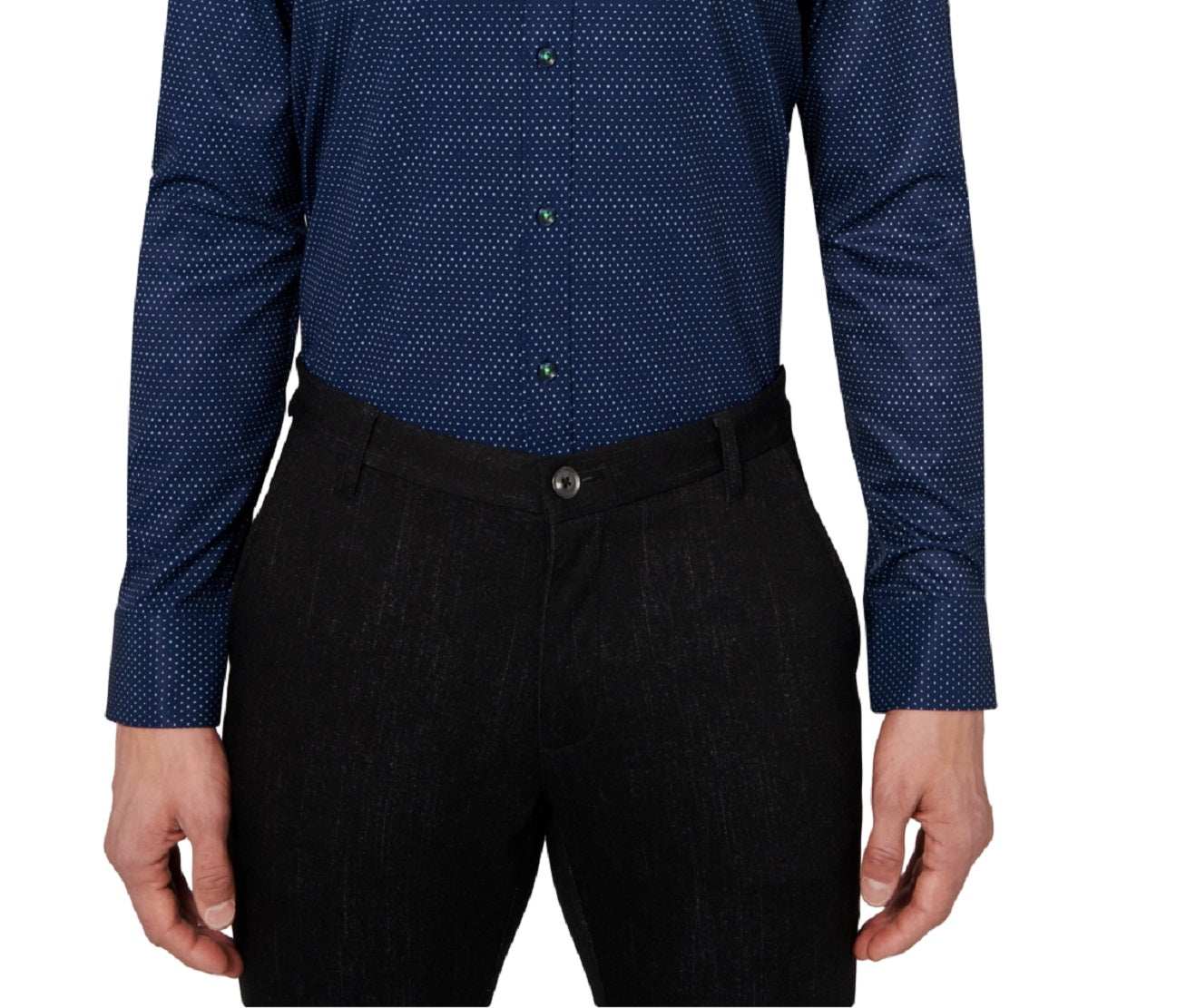 Camisa social masculina com estampa elástica e sem ferro, tamanho extragrande, da Society Of Threads, tamanho slim fit, azul