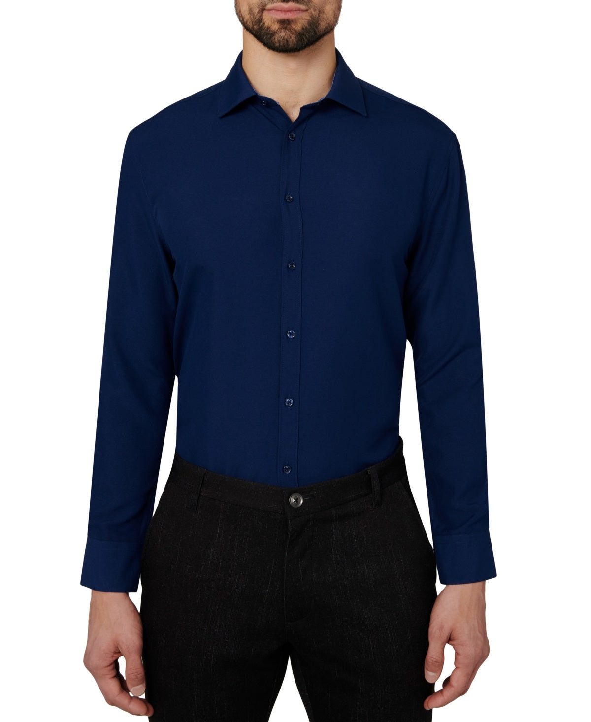 Camisa social Calabrum masculina regular fit sólida performance azul tamanho grande