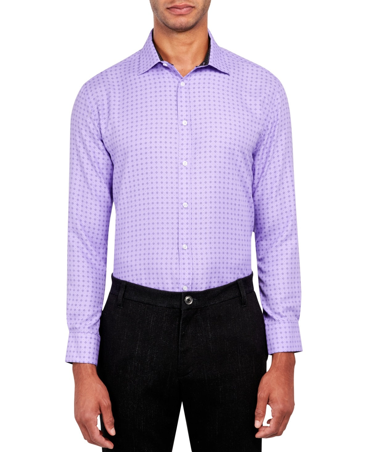 Camisa social masculina Calabrum Regular Fit, sem passar a ferro, roxa, tamanho XX-G