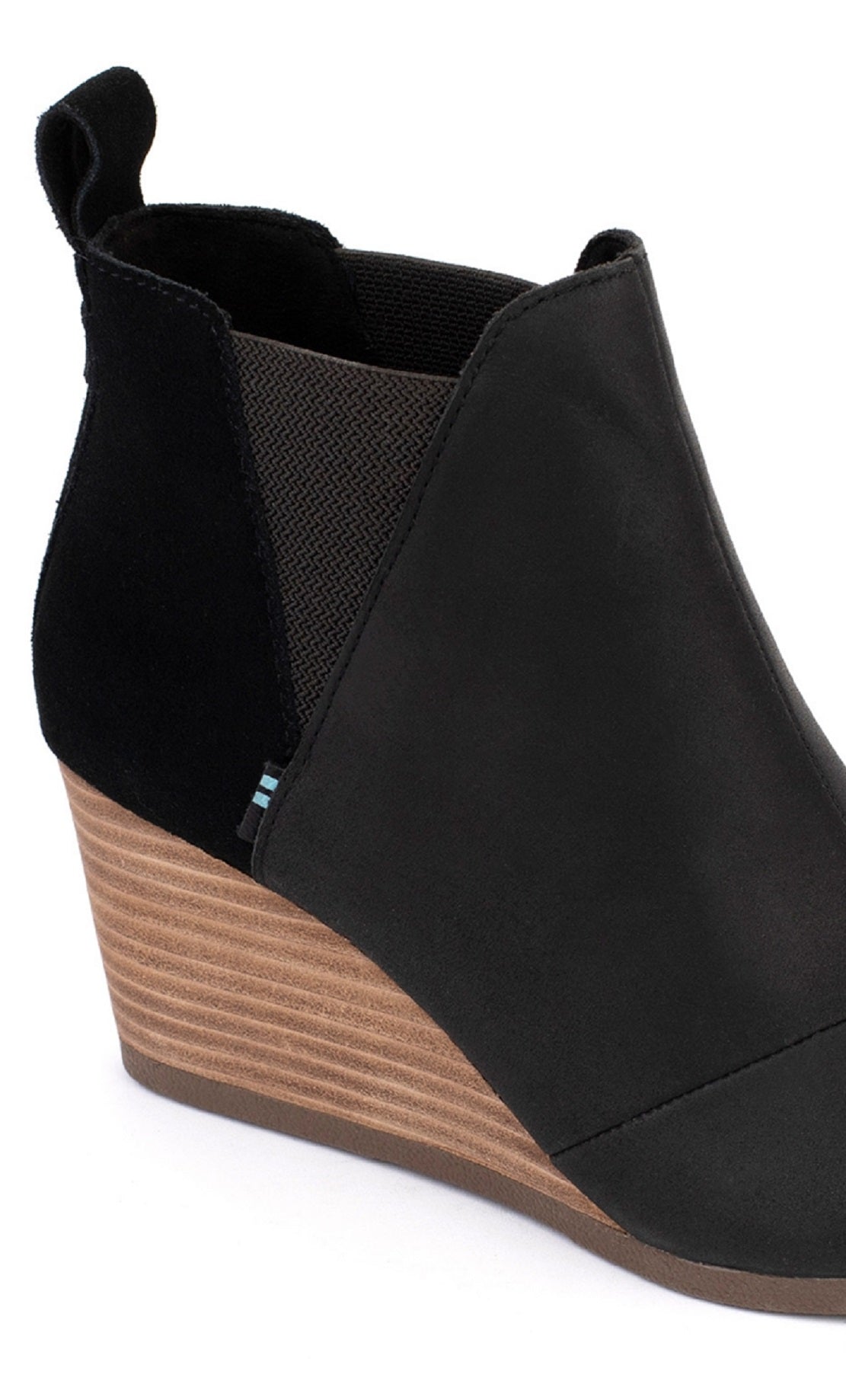 Bota feminina Toms Kelsey Wedge preta tamanho 7M