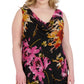 Vestido feminino Robbie Bee com estampa floral e bainha em formato de lenço, marrom, tamanho 14W