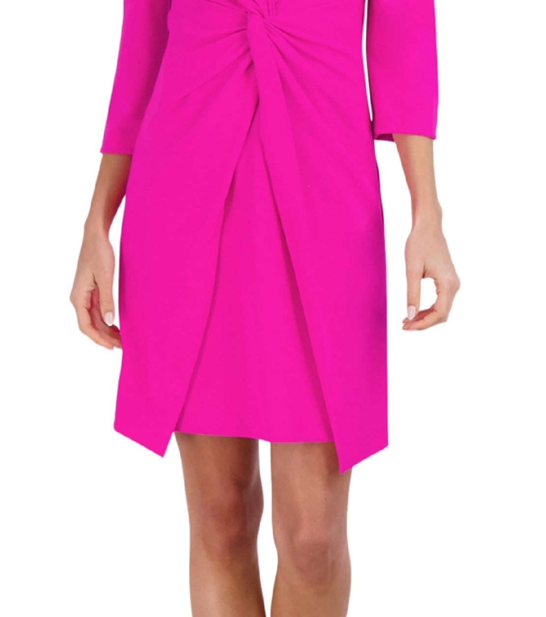 Minivestido Julia Jordan Feminino com Nó e Manga Três Quartos Rosa Tamanho 12