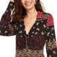 Blusa American Rag Junior com estampa franzida e manga curta, preta, tamanho grande