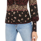 Blusa American Rag Junior com estampa franzida e manga curta, preta, tamanho grande