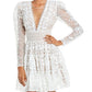Vestido curto de renda Megan feminino Bronx and Banco, branco, tamanho X-S