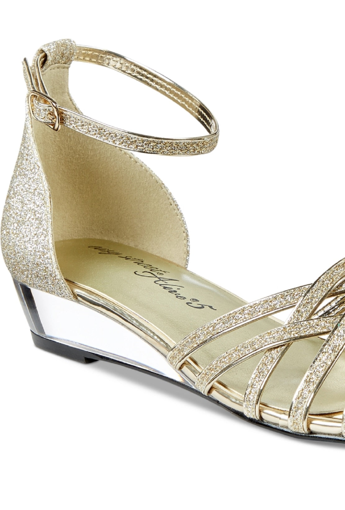 Sandálias Tarrah para noite femininas Easy Street, amarelas, tamanho 8,5 M