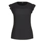 Top feminino City Chic Trendy Plus com franzidos e mangas curtas, preto, tamanho pequeno