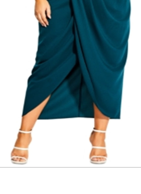 Vestido feminino City Chic TOUCH of LACE, verde, tamanho 22W