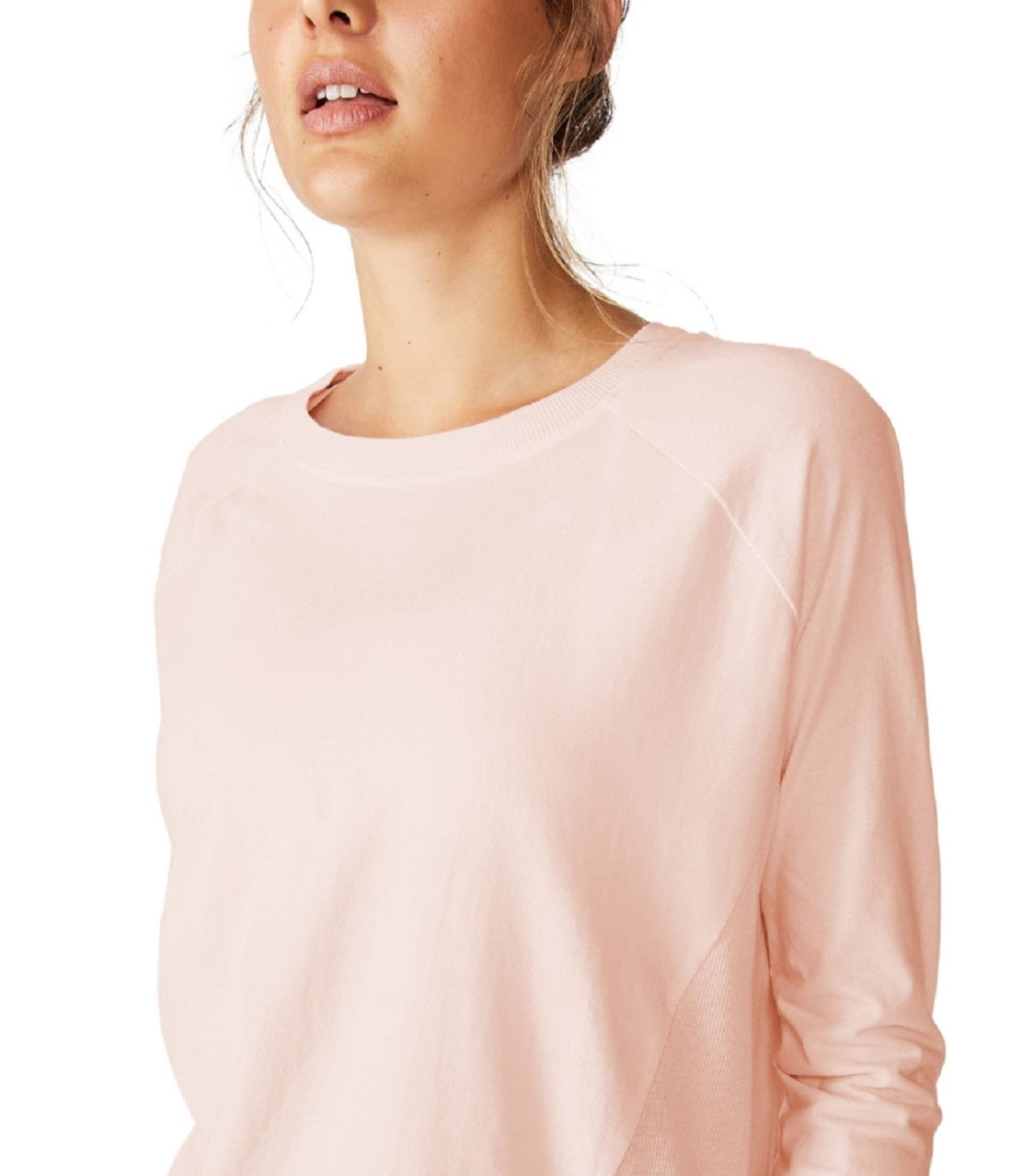 Blusa feminina de manga comprida com nervuras ativas COTTON ON rosa