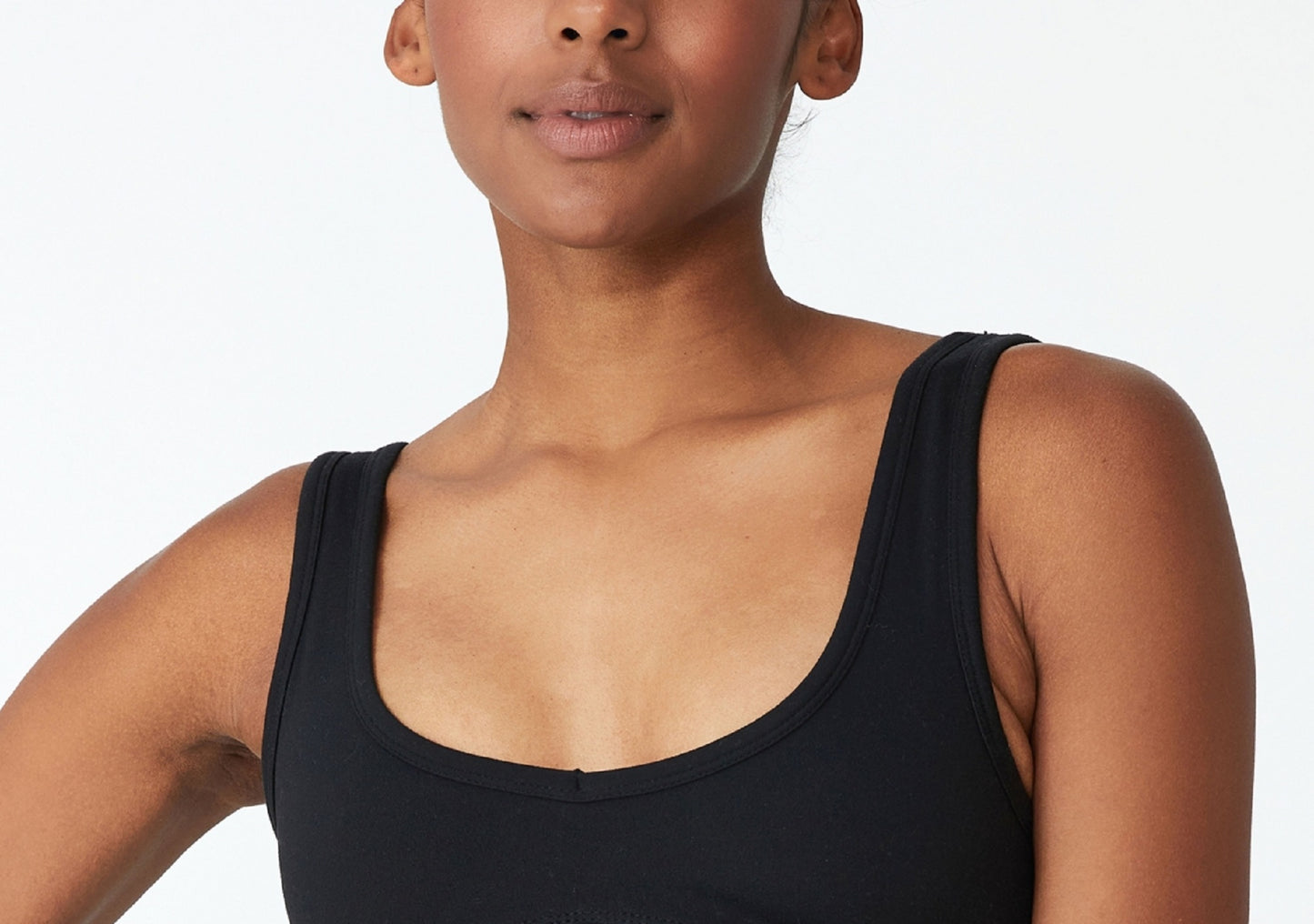 Top curto feminino COTTON ON Ultra Soft Movement, preto, tamanho X-G