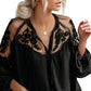 Blusas femininas Zesica pretas tamanho médio