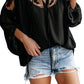 Blusas femininas Zesica pretas tamanho médio