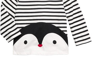 Camiseta de algodão com estampa de pinguim listrada First Impressions para bebê menino, tamanho 18 meses