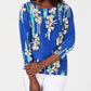 Blusa feminina estampada em jacquard, azul, tamanho XXL, da coleção JM