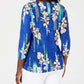 Blusa feminina estampada em jacquard, azul, tamanho XXL, da coleção JM