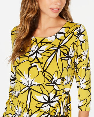 Blusa feminina Alfani manga 3/4 amarela tamanho pequeno grande