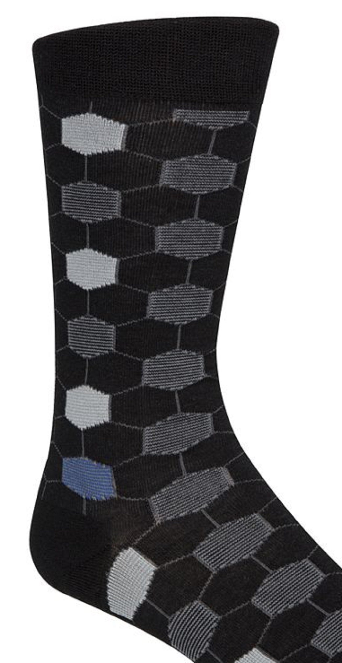 Meias sociais geométricas masculinas Cole Haan pretas tamanho 7-12