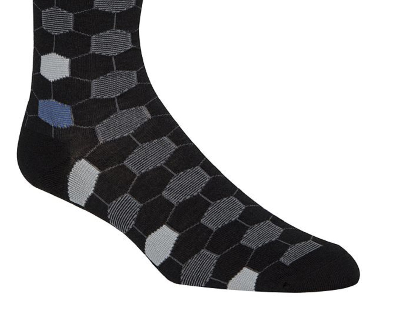 Meias sociais geométricas masculinas Cole Haan pretas tamanho 7-12