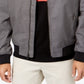 Jaqueta bomber canelada Alfani masculina, cinza mesclado, tamanho XX-G