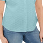 Camisa feminina Karen Scott de algodão bordada, azul, tamanho M