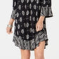Vestido feminino estampado ombro a ombro/ombro a ombro estilo &amp; co, preto, tamanho pequeno P
