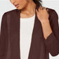 Cardigan Alfani Feminino com Pontos Mistos e Frente Aberta, Marrom, Tamanho Pequeno