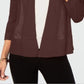 Cardigan Alfani Feminino com Pontos Mistos e Frente Aberta, Marrom, Tamanho Pequeno